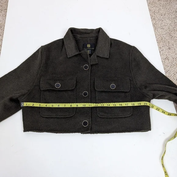 House Of Harlow Cropped Wool Blend Jacket Coat - Size Small - Picture 7 of 8